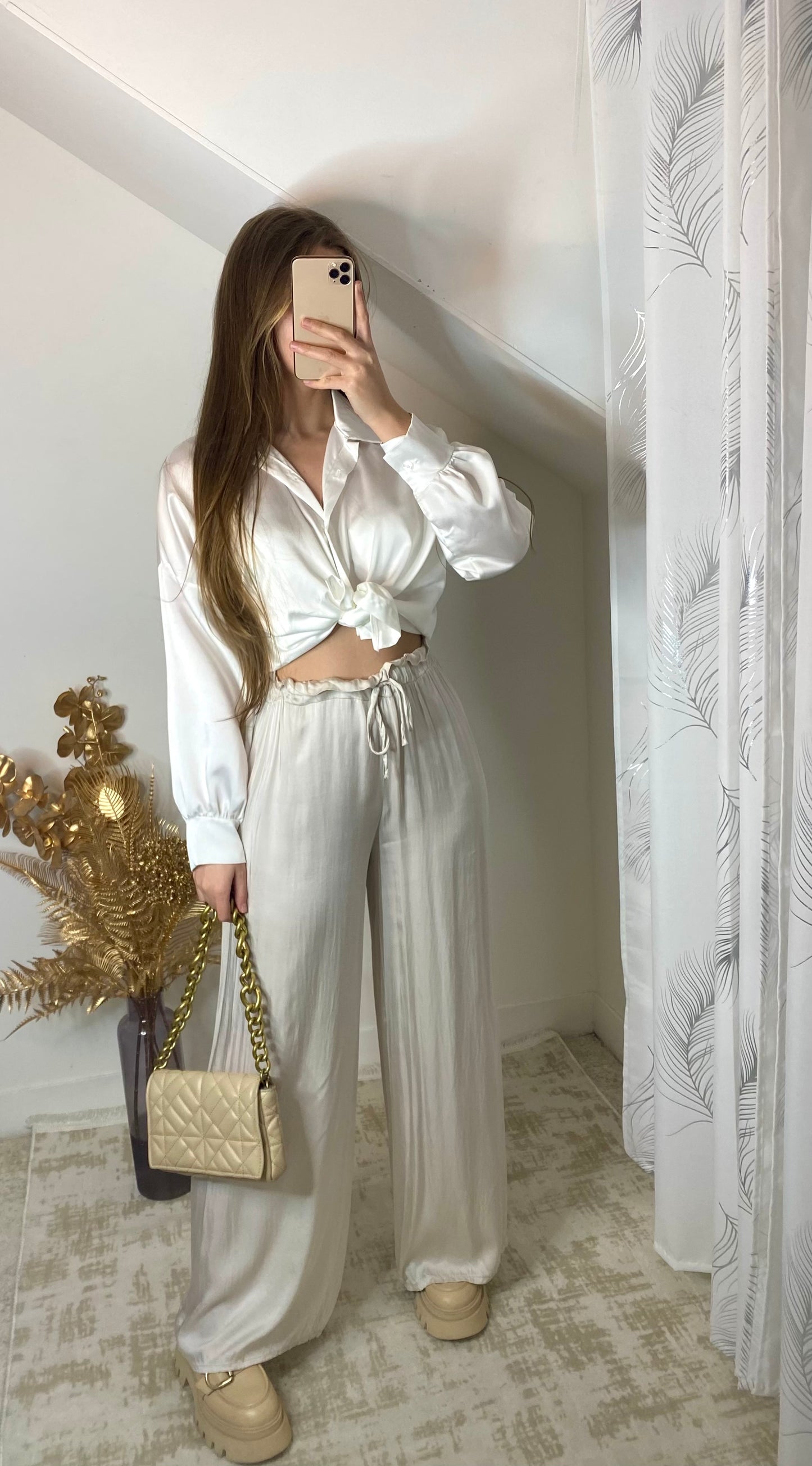 Pantalon iris crème