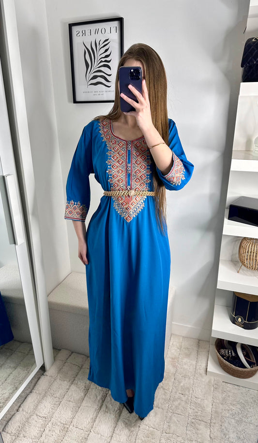 Caftan Naรฏla bleu