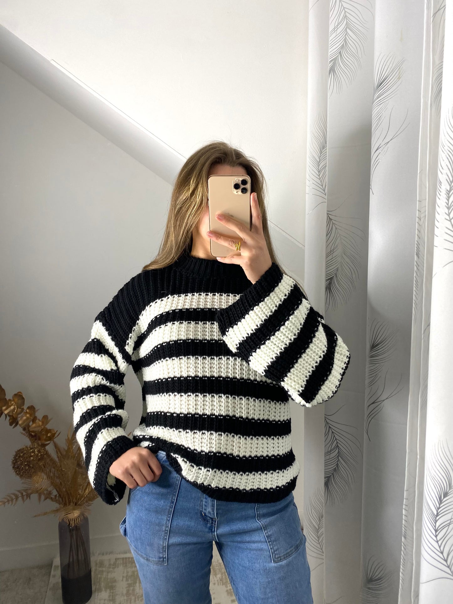 Pull rayé Alice noir