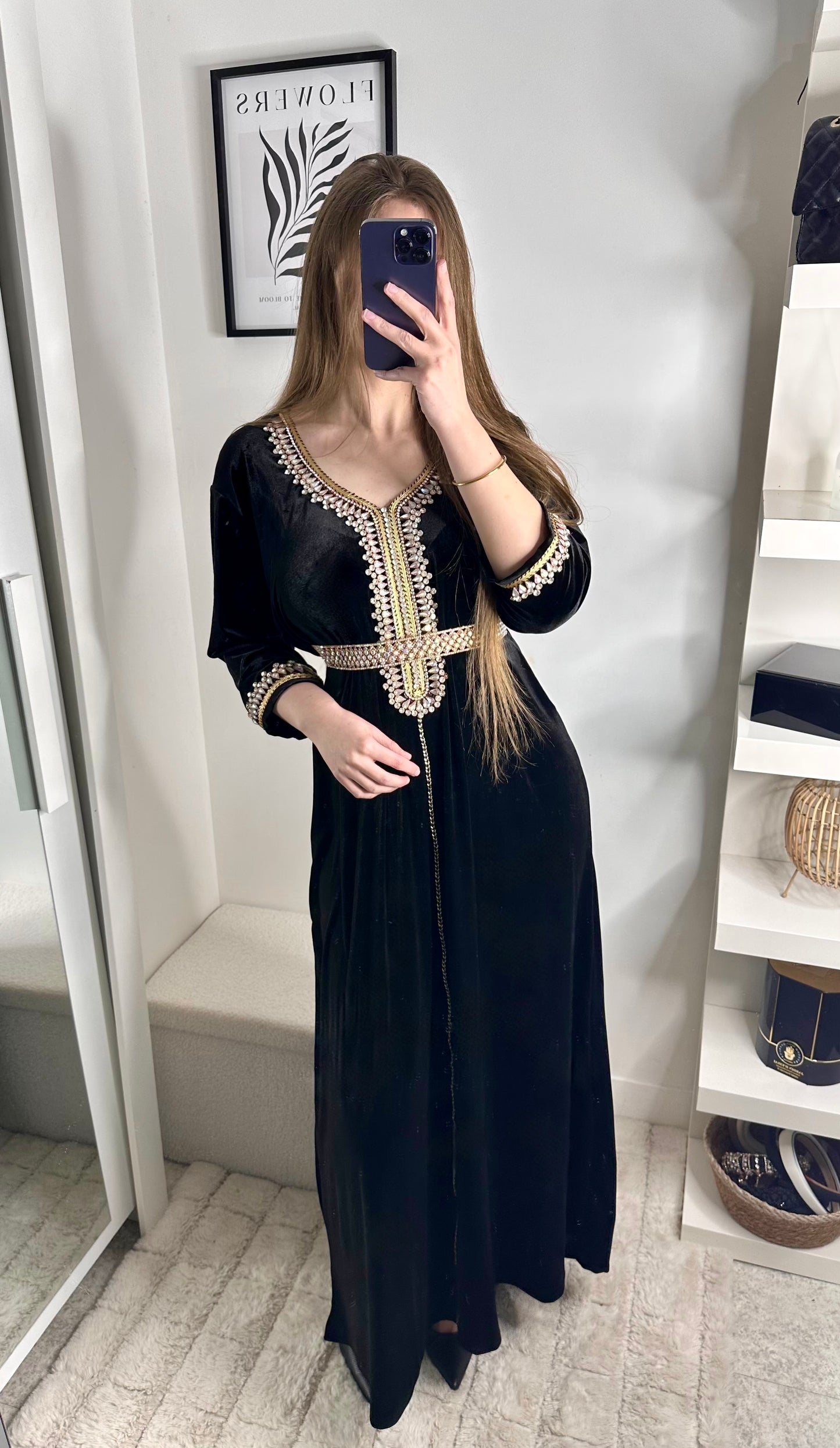 Caftan velour noir
