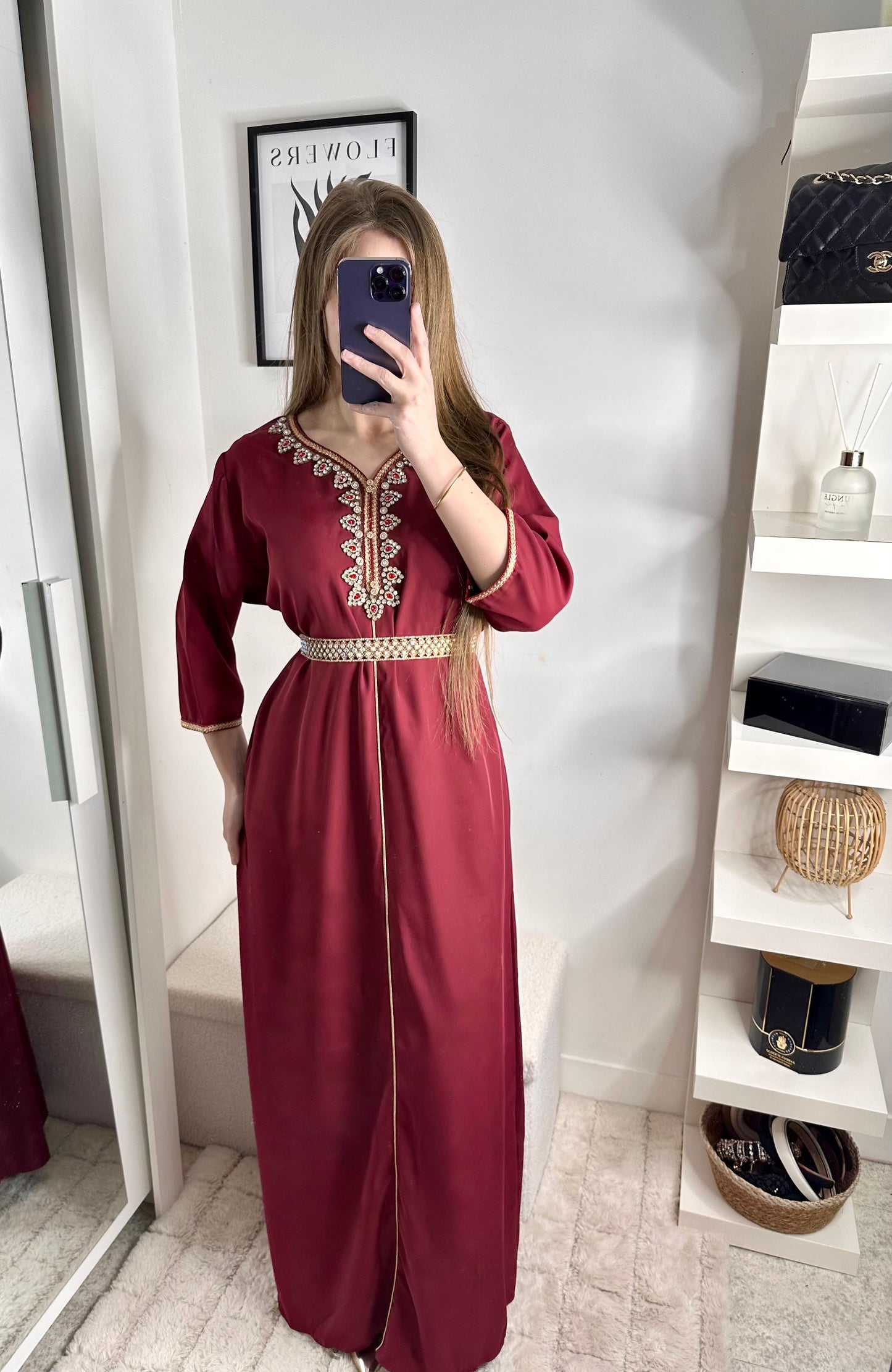 Caftan Dina bordeaux