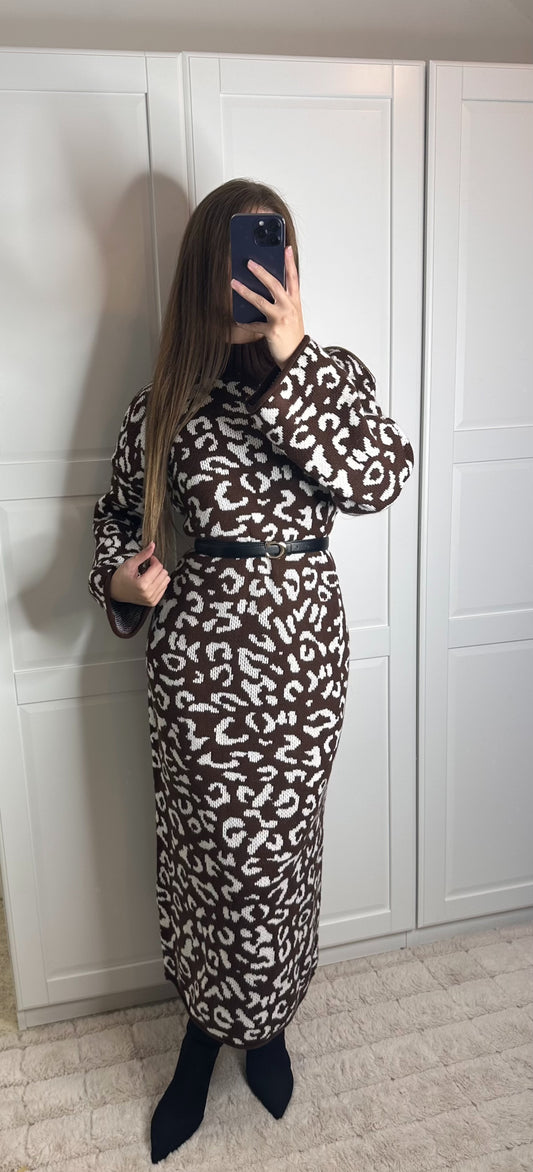Robe léopard marron