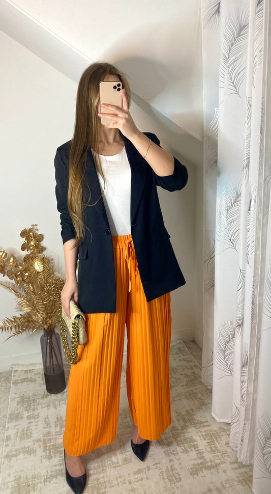 Pantalon plissé orange