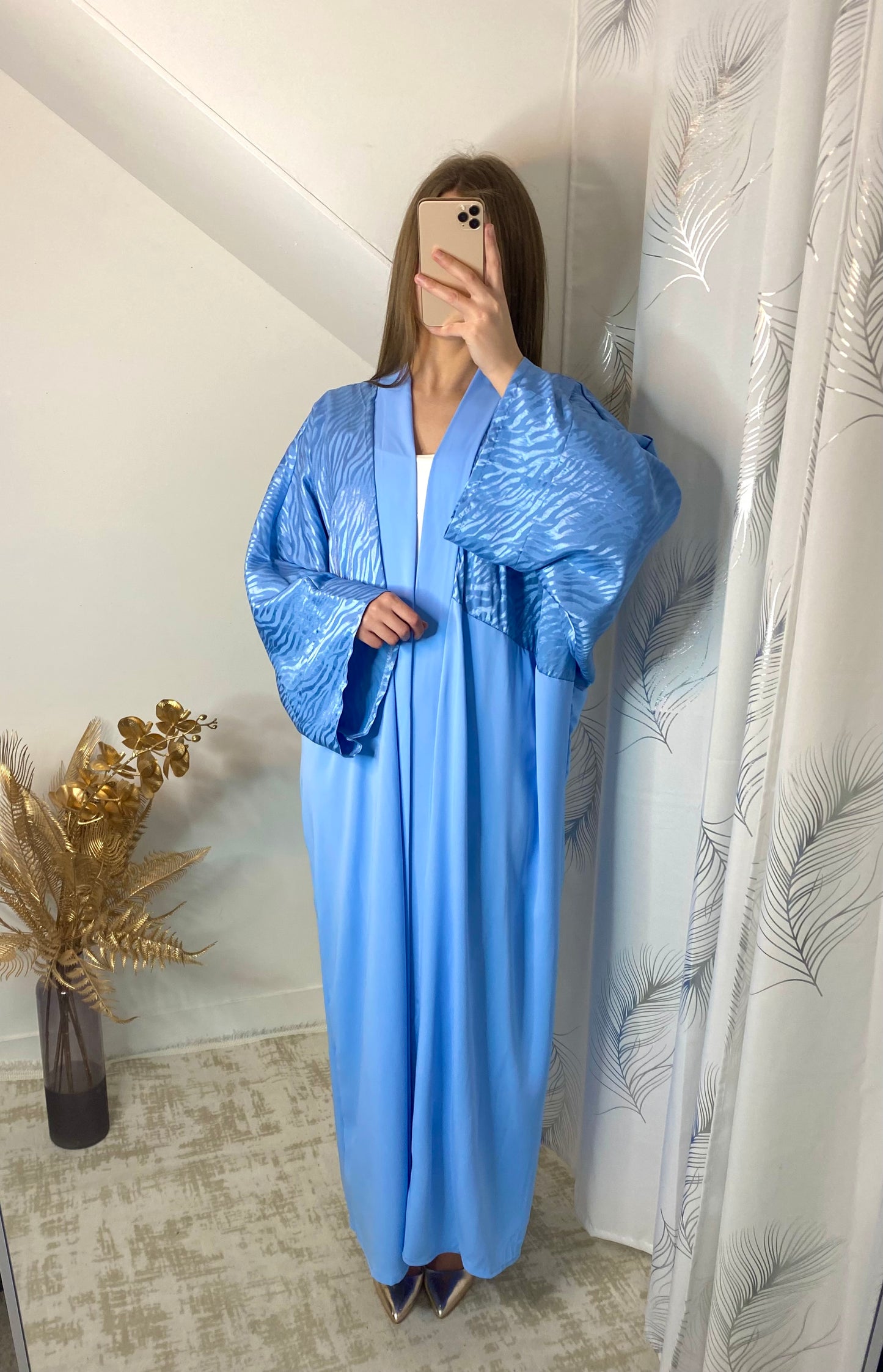 Kimono zebre bleu claire