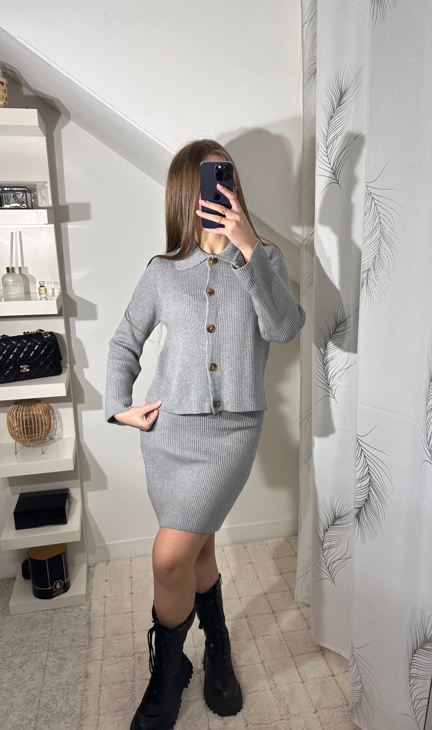 Ensemble jupe gris
