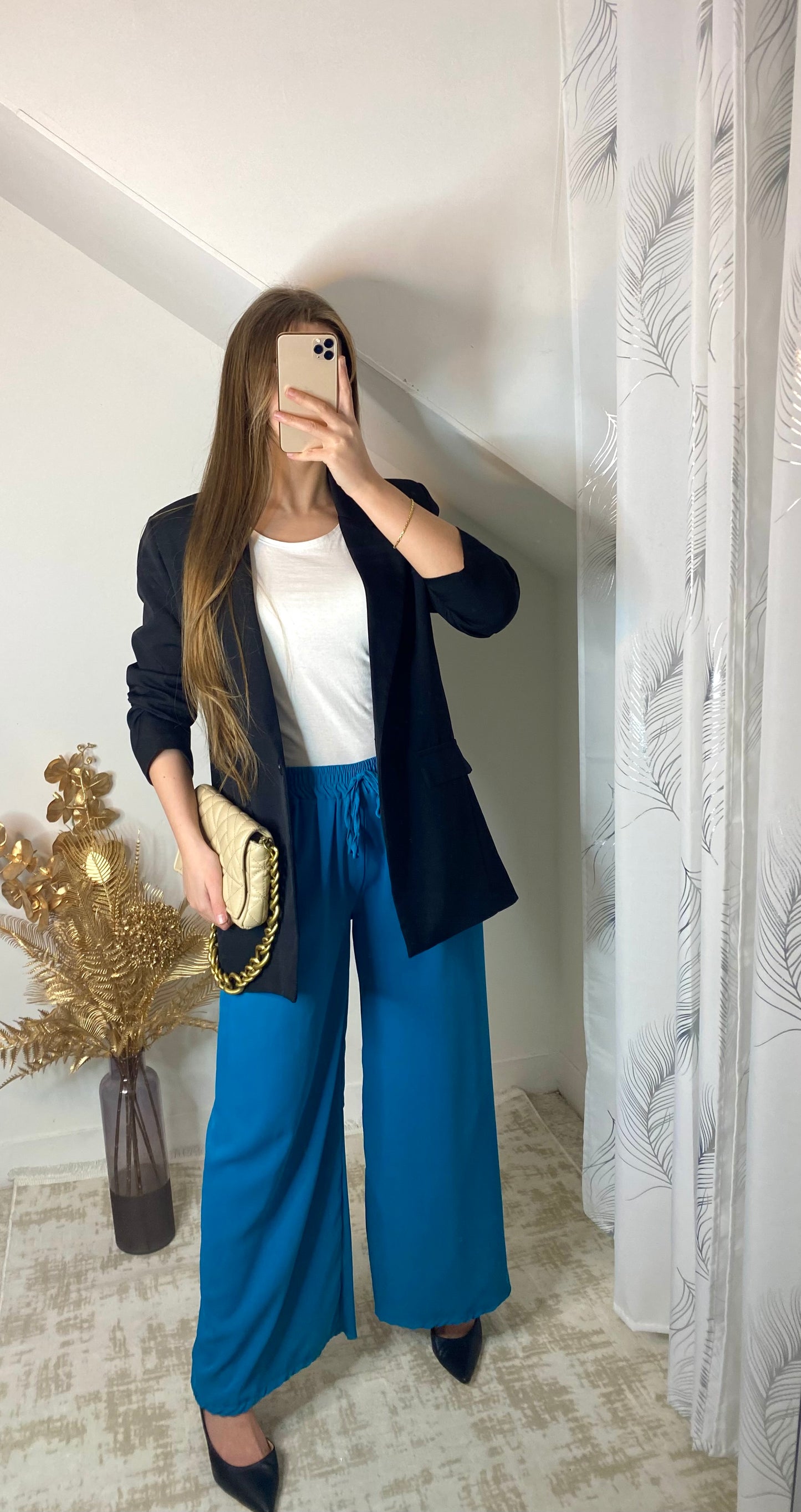 Pantalon Romy bleu canard