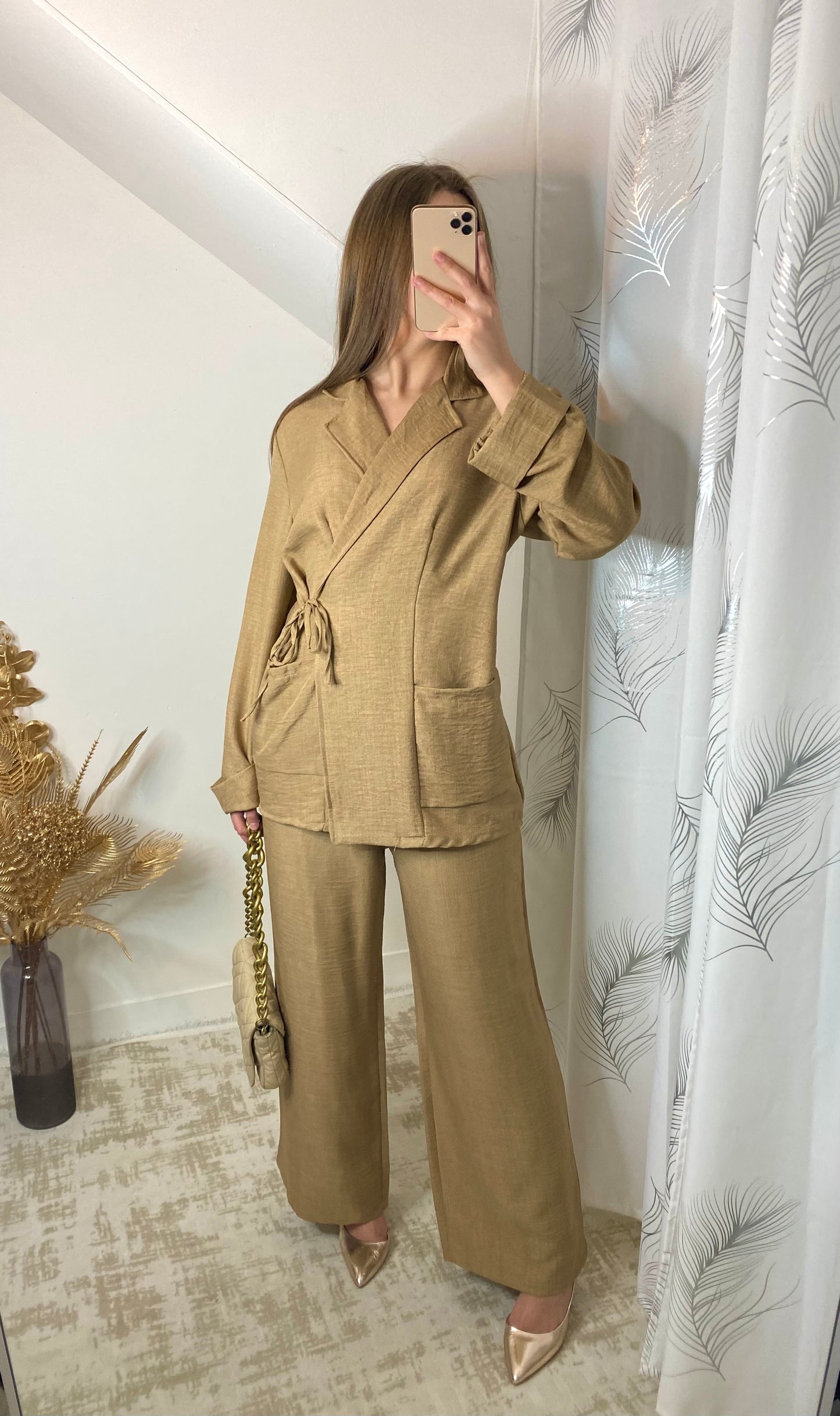 Ensemble à nouer beige
