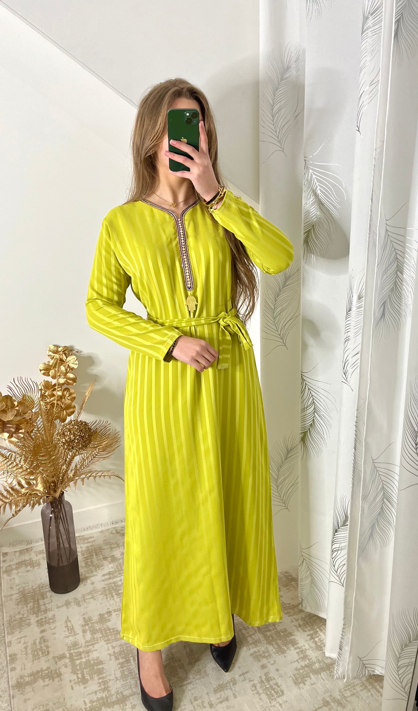 Robe faiza vert pomme