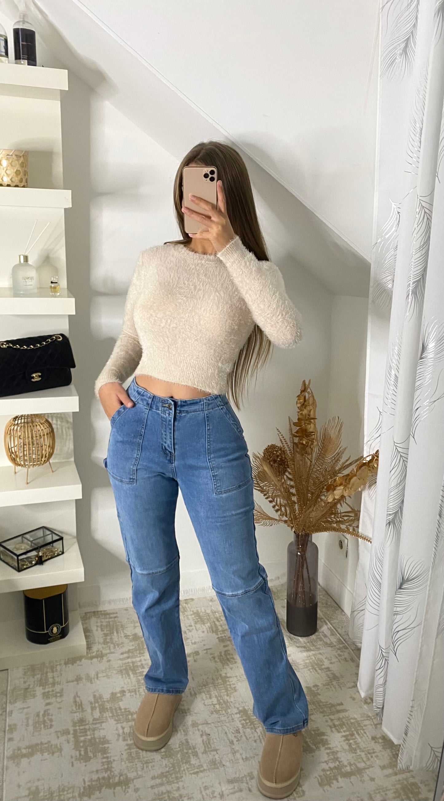 Pull doux beige
