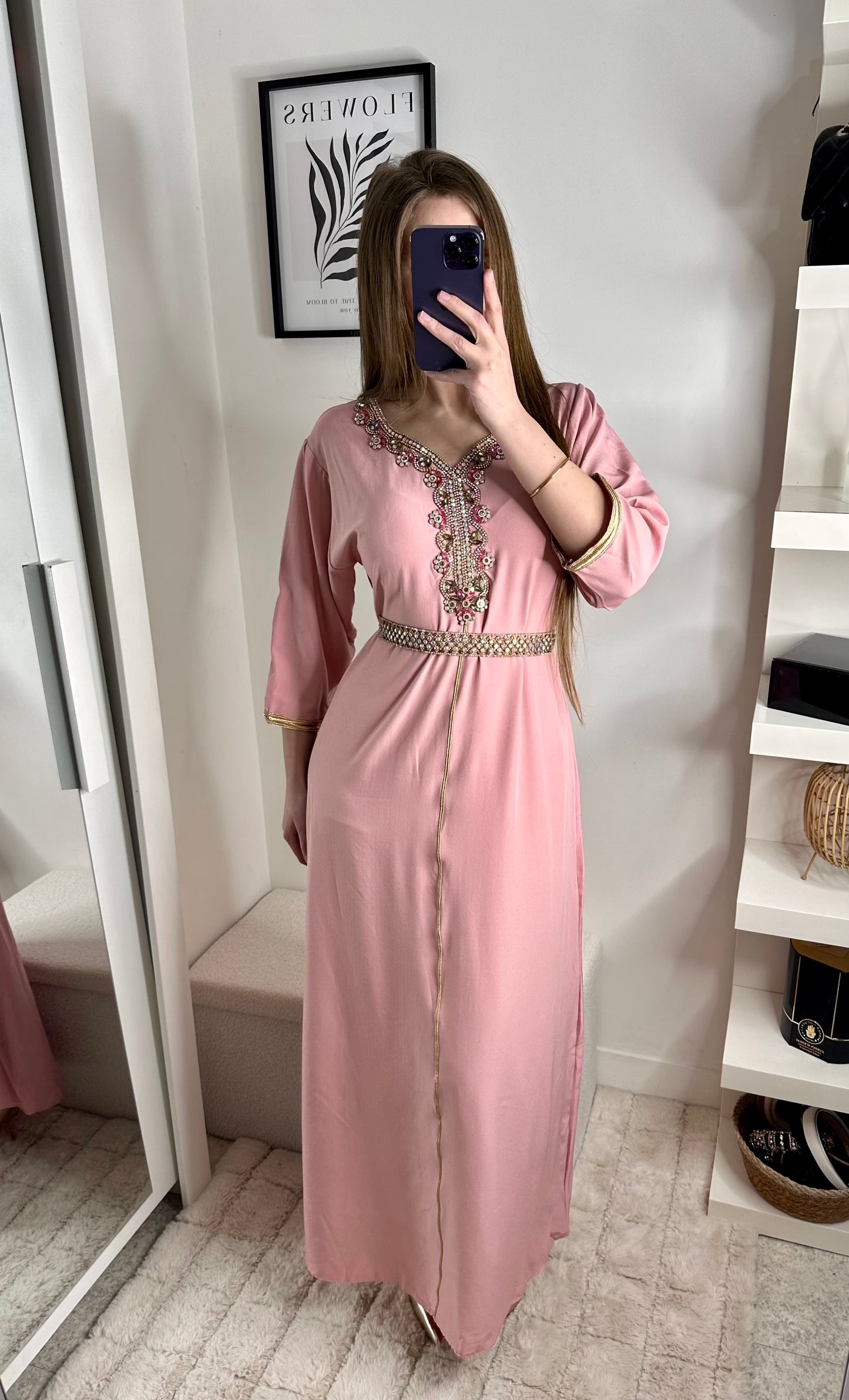Caftan Célia Rose claire