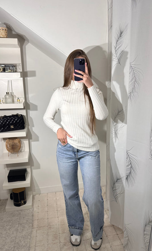 Col roulรฉ blanc