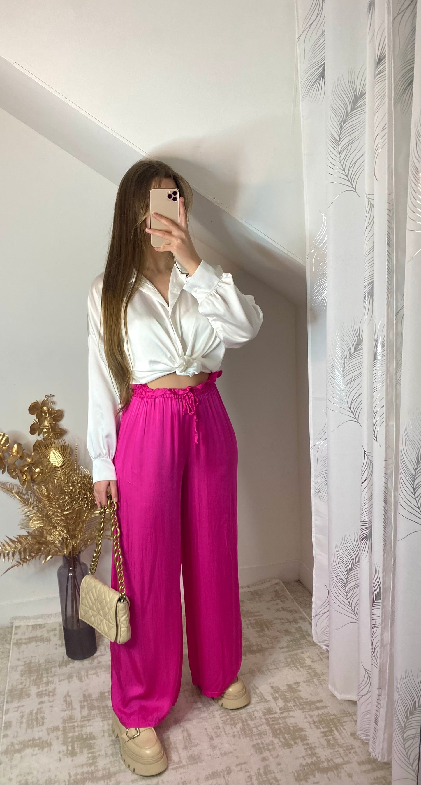 Pantalon iris rose