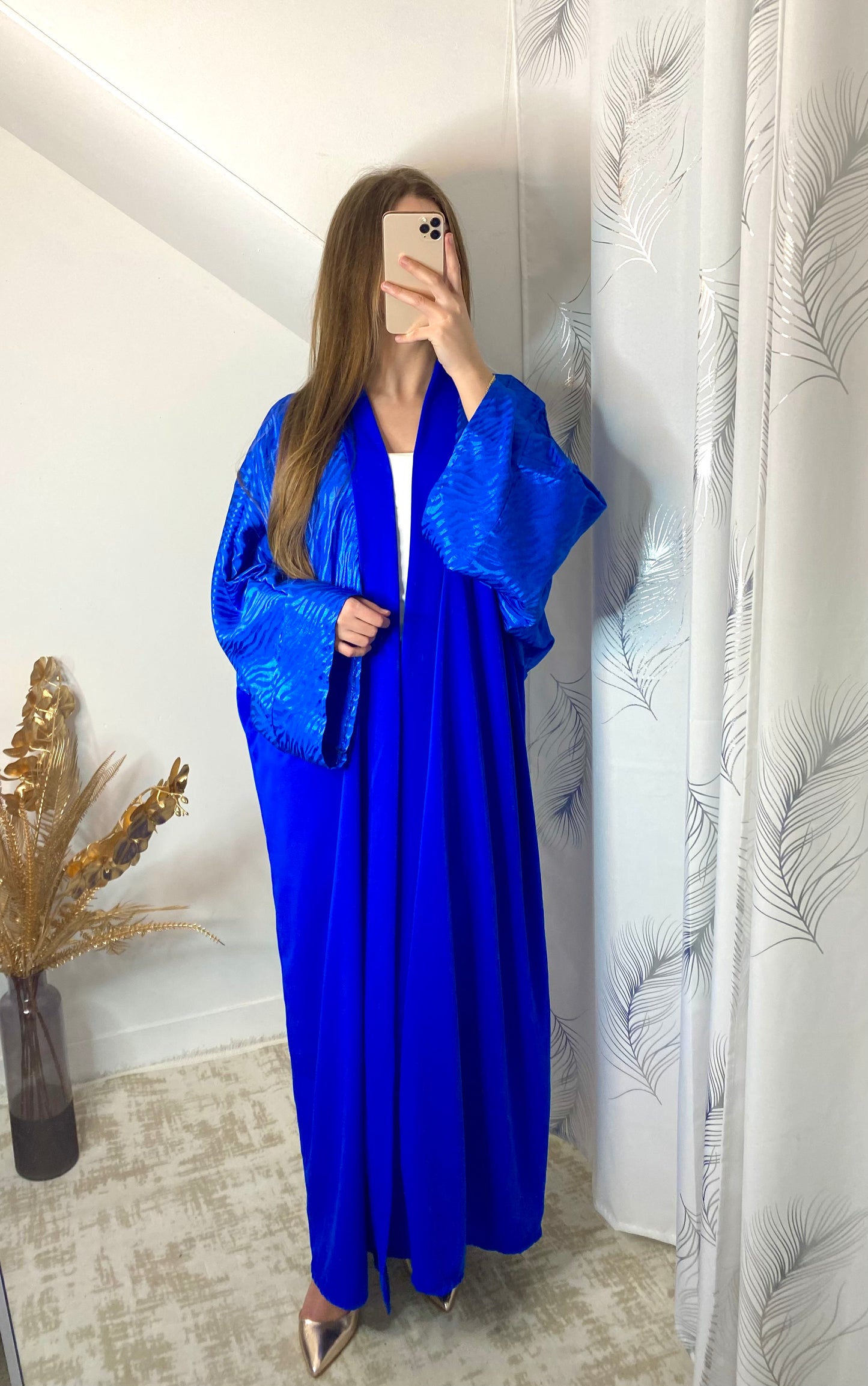 Kimono zèbre bleu électrique