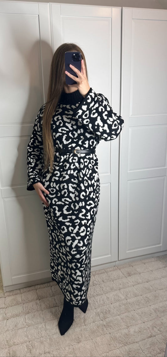 Robe léopard noir