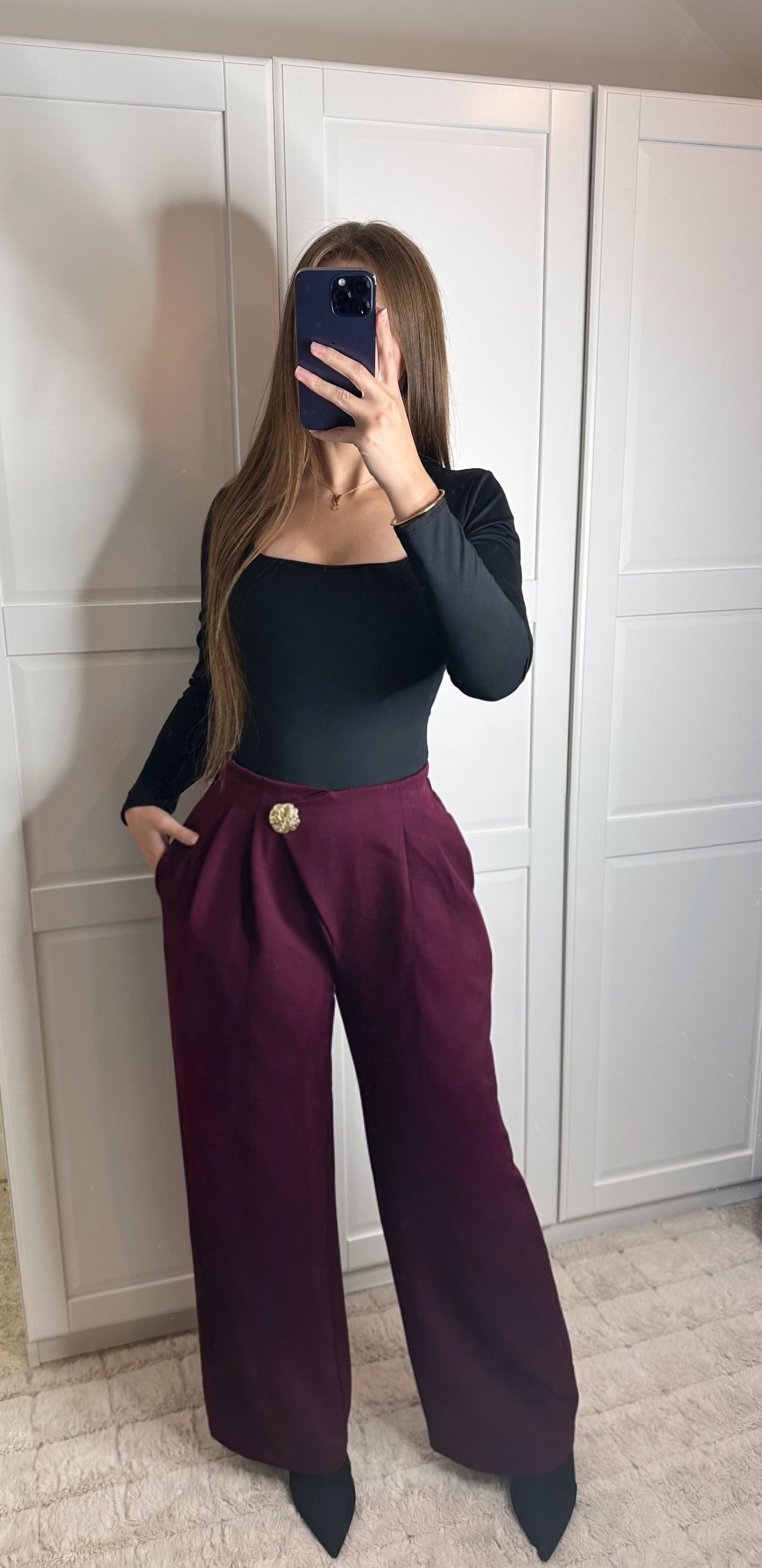 Pantalon capucine bordeaux